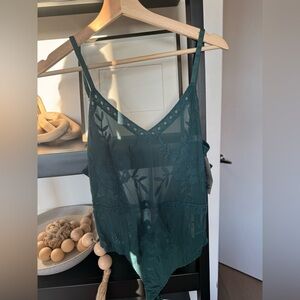 Honey Punch Teal Lace Bodysuit